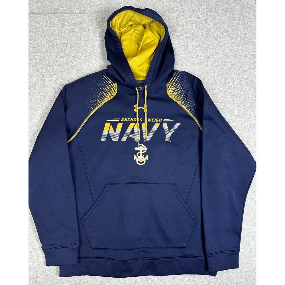 Under Armour Hoodie Mens Large Navy Anchors Aweigh ColdGear